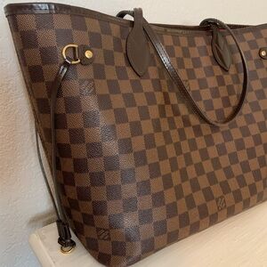 Louis Vuitton Neverfull MM Damier Ebene Bag Purse Tote